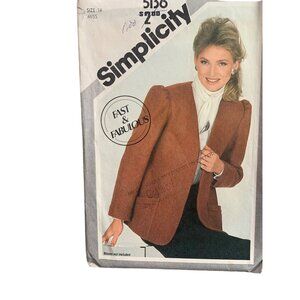 Simplicity 5136 Fast & Fabulous Misses' Blazer Sewing Pattern Size 14 - uncut